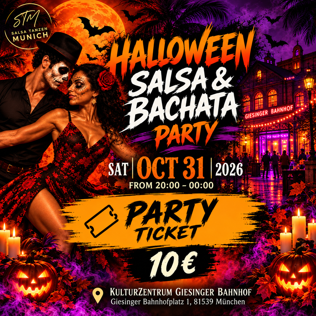 Halloween Salsa & Bachata Party München – 31.10.2026 / Merengue Workshop für Alle Levels 🎃🎃